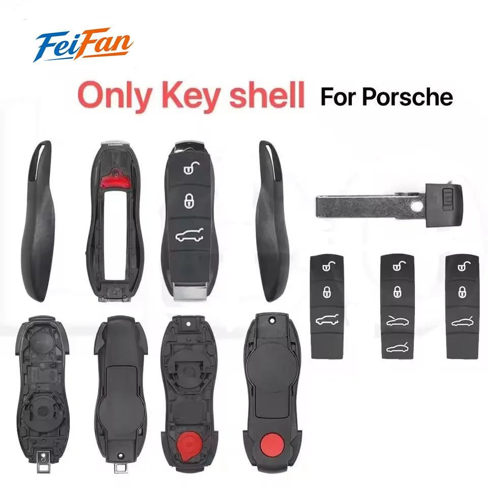 FeiFan For Porsche Keyless Go Key Shell 3-4-5 Button for Panamera Carman Macan Bobst Cayenne 911 970 981 991 996 92A 2018-Mujer