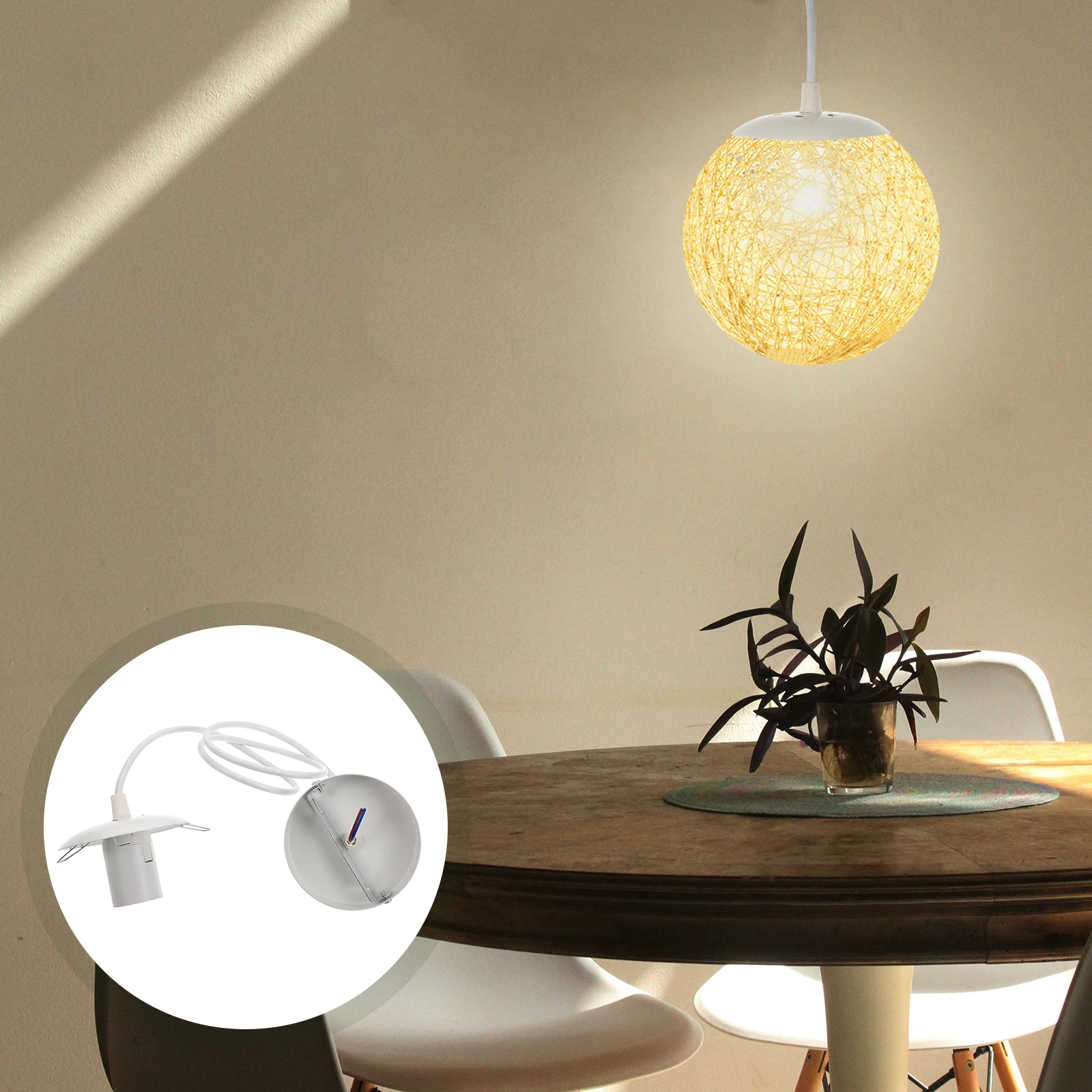

E27 Screw Lamp Holder Pvc Socket Home Holder Pendant Lamp Socket Ceiling Light Accessory Light Bulb Adapter Durable Sturdy Easy