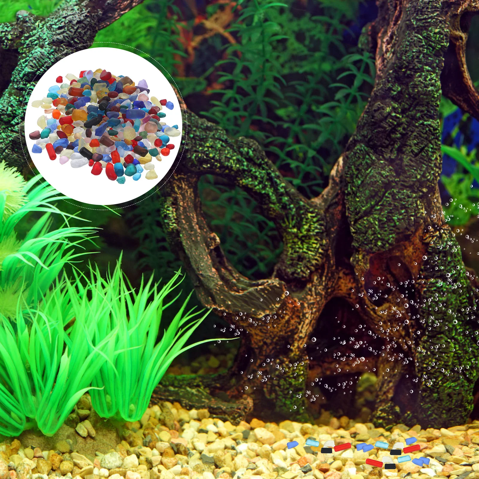 

1Set Fish Tank Gravels Black Decorative Aquarium Rocks Landscaping Stones for Fish Tank Fresh Natural Gravel for Aquascaping