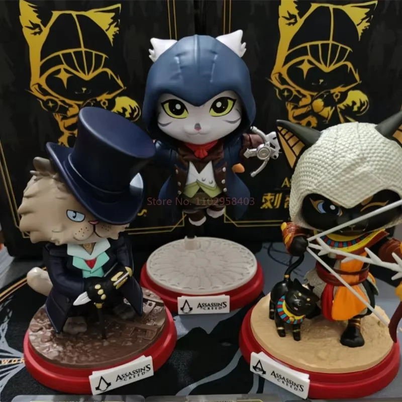 

Original Assassin'S Creed Assassin Meow Series Blind Box Q Version Toys Mystery Dolls Cute Anime Figure Desktop Ornaments Pvc St