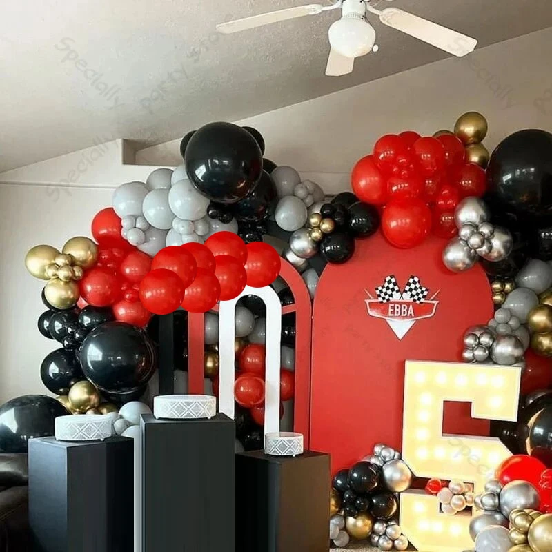 157 unids/set coche de dibujos animados Fiesta Temática arco guirnalda Kit Globos juguetes para niños decoración de fiesta de cumpleaños 1er Baby Shower Air Globos Ball