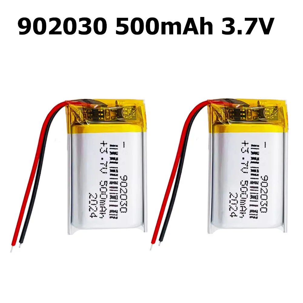 1-10pcs 3.7V 500mAh 902030 polymer lithium ion rechargeable battery for LED lights,bluetooth speakers,MP5,Selfie Stick Tracker