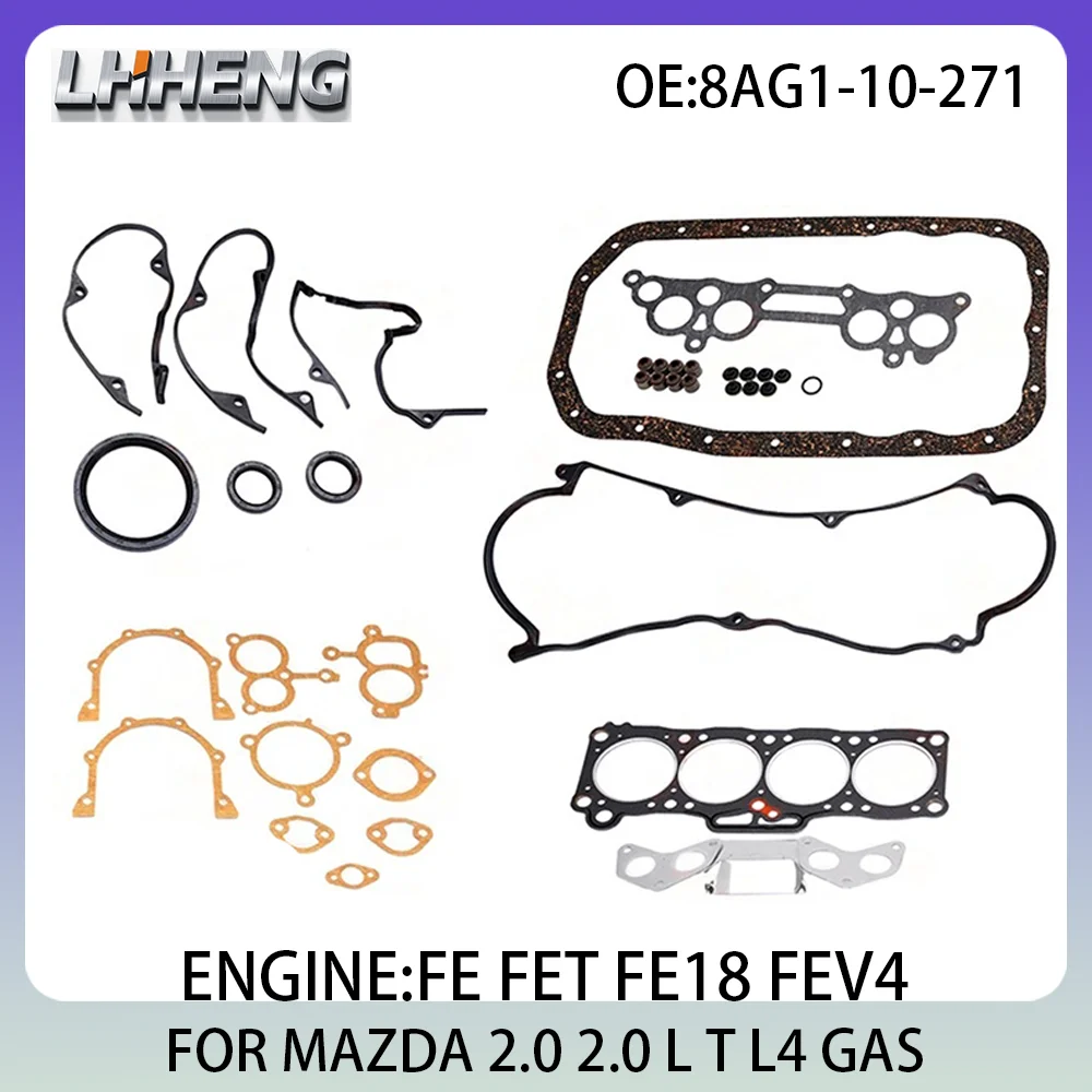 Engine Full Gasket Set For MAZDA 626 929 E Bus E Van 2.0L 2.0 L T L4 GAS 1983-2003 EST-48-03-336 FE FET FE18 FEV4 8AG1-10-271