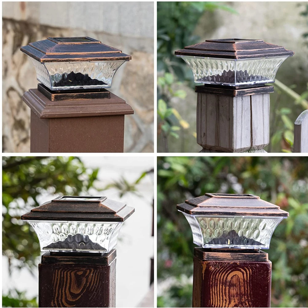 ไฟโซลาร์เซลล์ติดเสาประตูรั้ว ไฟ LED 800mAh ไฟตกแต่งรั้ว แสงวอร์มไวท์ 6500K/2800K