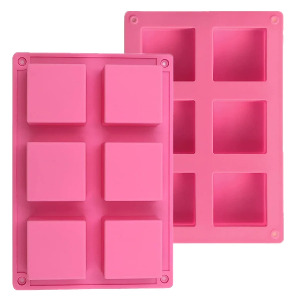 2 Pieces Square Soap Mold Small Silicone Chocolate Making Tool Multifunction Silicon Cake Mould Square Candy Tray