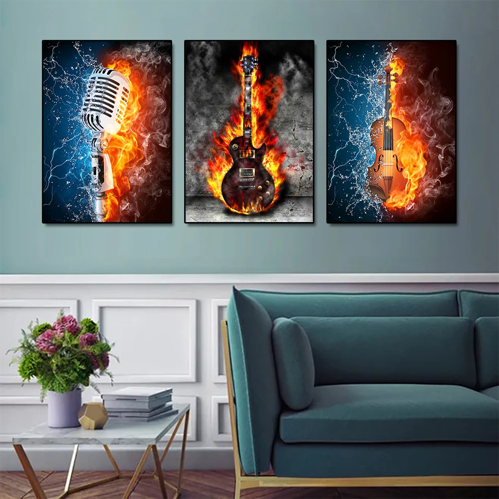 5D DIY Voll Platz/Runde Diamant Malerei Musik Ausrüstung Gitarre Diamant Stickerei Strass Bild Mosaik Hause Dekoration – Detail 5