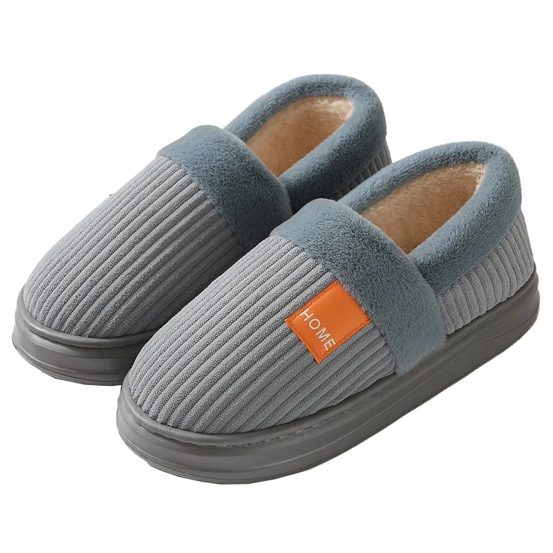Herren-Winterhausschuhe in Übergröße, Warme Baumwoll-Pantoffeln mit Plüschfleece-Futter, Dicke Sohle, Rutschfeste Indoor-Schuhe – Detail 21