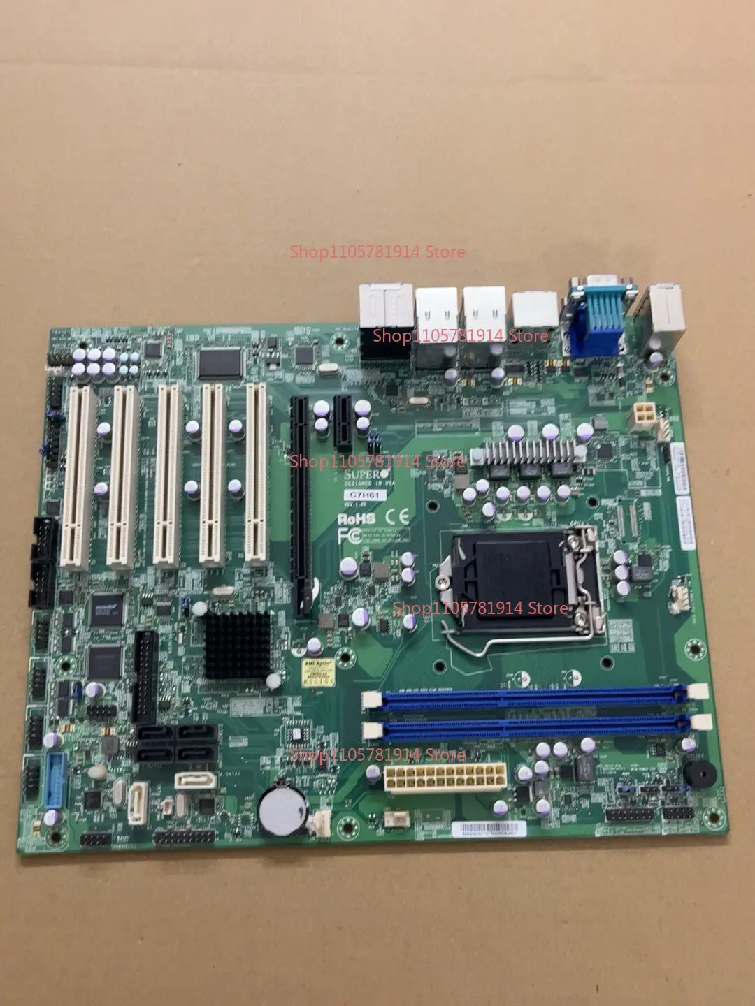 For Original, SUPERO C7H61 REV; 1.02 Industrial Equipment Computer Main Board 5 PCI Dual Network Ports