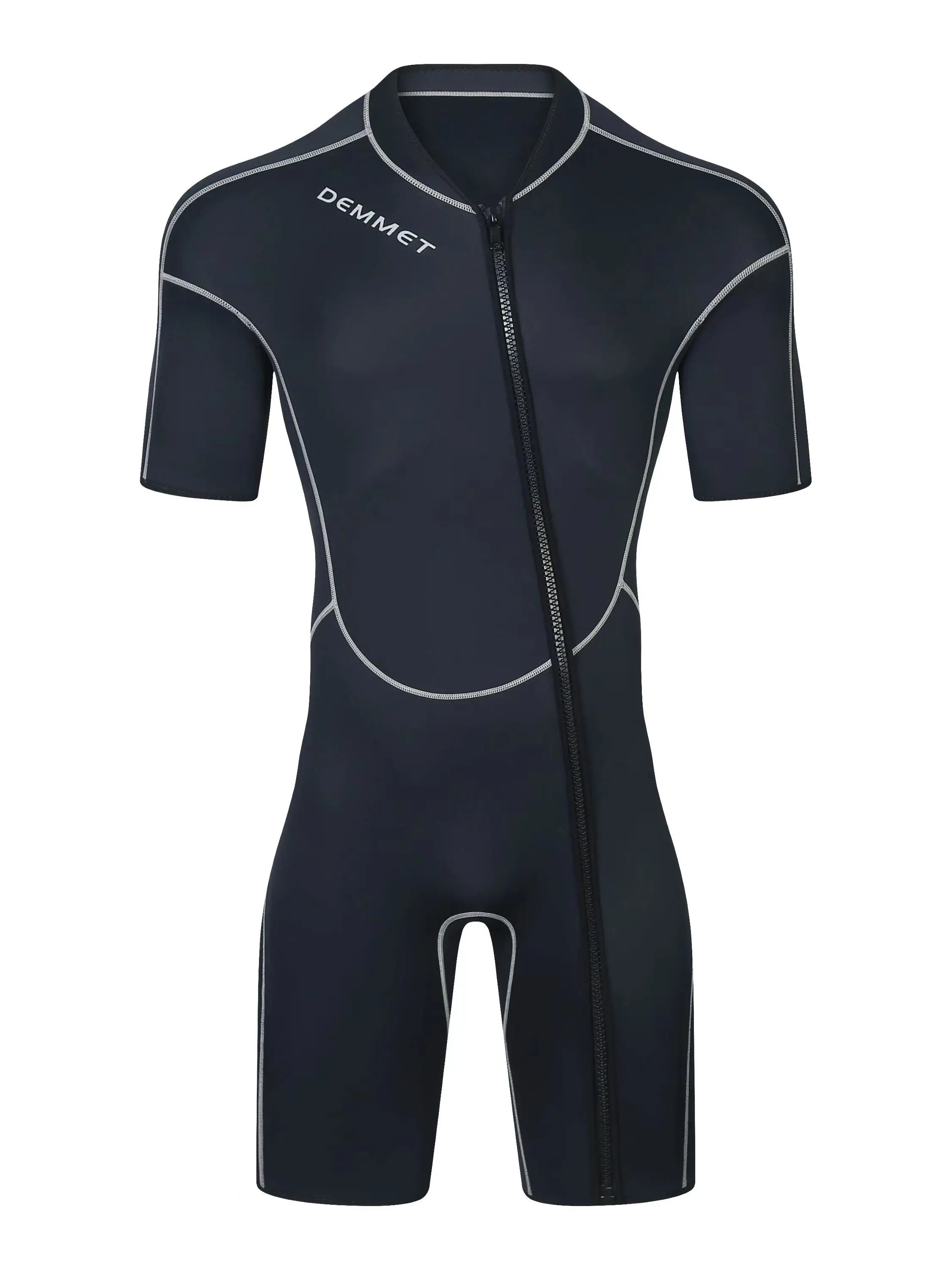 New Wetsuit Men\'s Style 3mm Neoprene One-piece Short Sleeves Swimsuit Warm Sun Protection Snorkeling Outdoor Surf Wet Type Suit