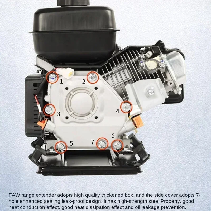 Dc 48V 60V 72V 전기 자동차 범위 확장기 4 륜 가솔린 휴대용 발전기 4Kw 5Kw 6Kw 용 저소음 발생기