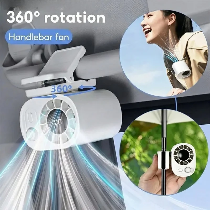 Clip-On Cooling Fan USB Rechargeable, 360° Rotatable 100 Speed Lightweight Fan with Long Service Life