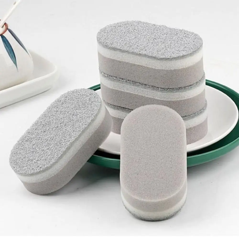1/2/3Pcs Durable Three-Layers Dishwashing Sponge Decontamination Double-Sided Cleaning Rag Cleaning Thick Magic Sponge