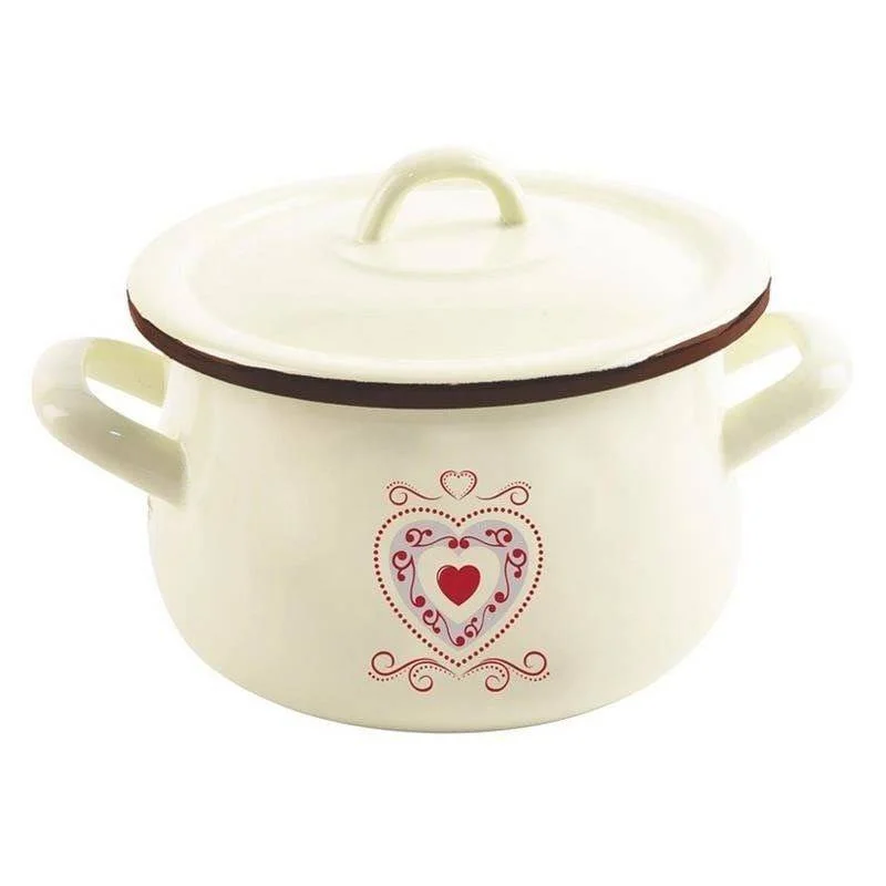Geëmailleerde Pot Met Deksel Beige Tonca 16 Cm, 2,3 L