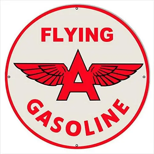 Sylty Flying A Gasoline Gas Sign Retro Dad Garage Man Cave Car Metal Tin Sign 12X12 Inch