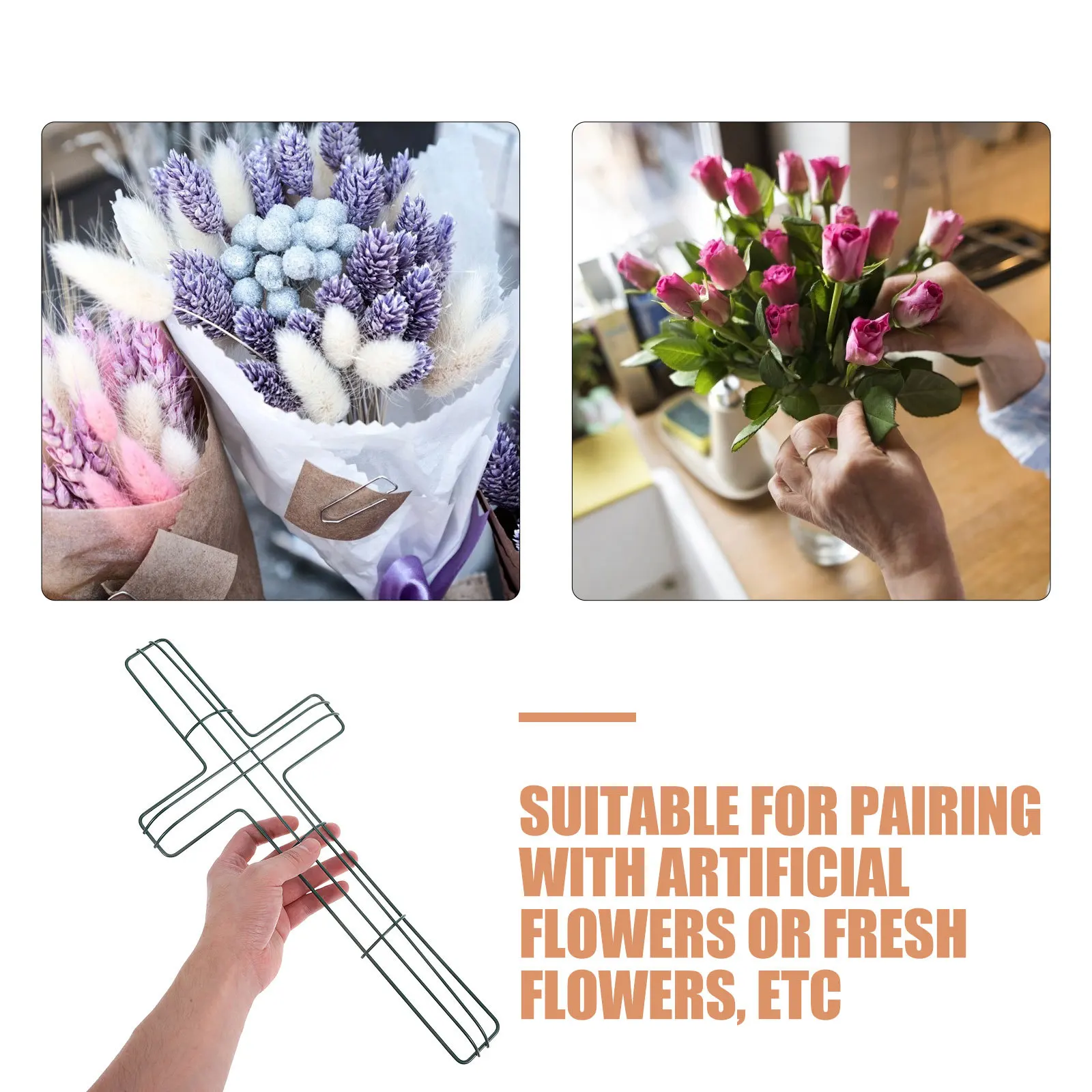 2 قطعة إكليل الحديد الإطار الصليب على شكل Diy بها بنفسك جارلاند رف لعيد الفصح عيد الميلاد إكليل صنع أداة زهرة ترتيب حامل احتفالي