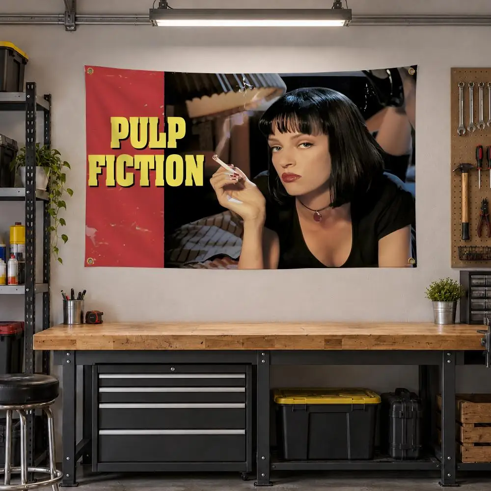 Movie Pulp Fiction Cult Flags Personalized Banner Flag Room Dorm Camping Picnic Garage Bar Outdoor Wall Decor