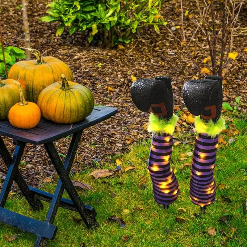 

Декор для ног ведьмы, Хэллоуин, декор для ног злых ведьм, многоразовые яркие ножки с подсветкой, украшение для дворика, спальни, газона