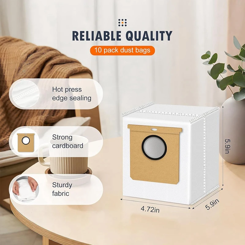 Eufy L50, L60, L60, 하이브리드 자동 비우기 스테이션, 진공 청소기 먼지 처리 봉투 교체 부품, 16 팩