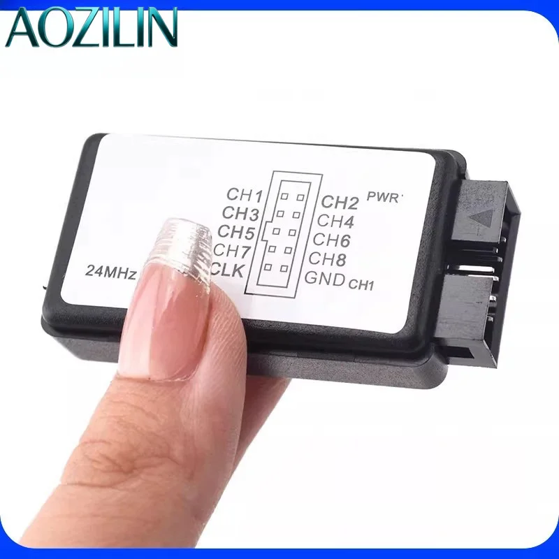 USB Logic Analyzer, 8 Channels 24M Sampling, Debug Tool for MCU ARM FPGA, Portable Digital Signal Analyzer for Electronic Test