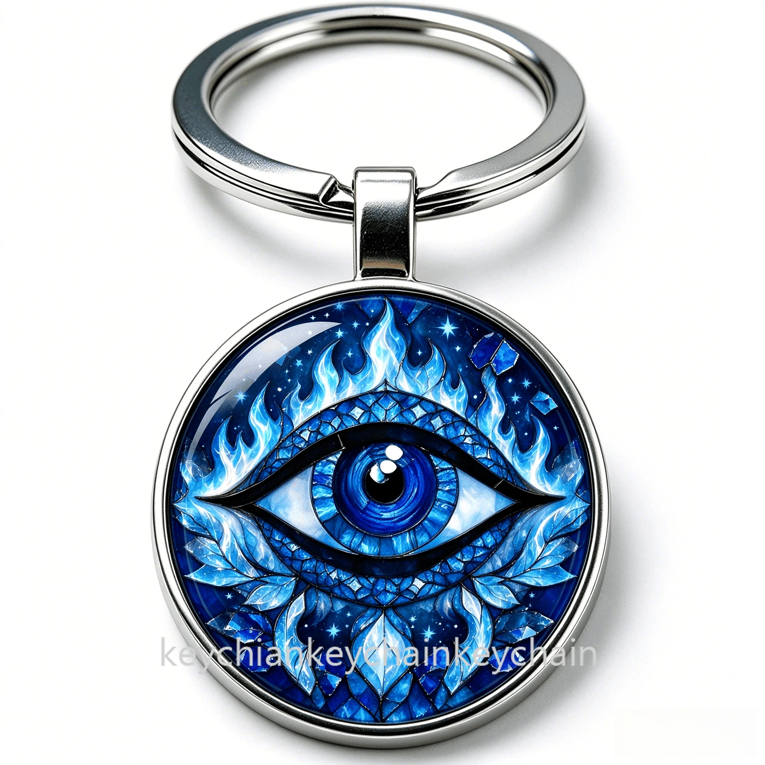 blue eye flame Keychain Key Ring Pendant Car Bag Key Holder Gift