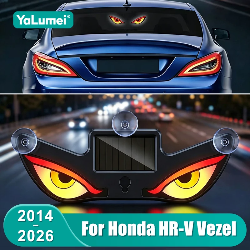For Honda HR-V HRV Vezel 2014 - 2018 2019 2020 2021 2022 2023 2024 2025 2026 Car Solar Devil Eye LED Warning Light Accessories