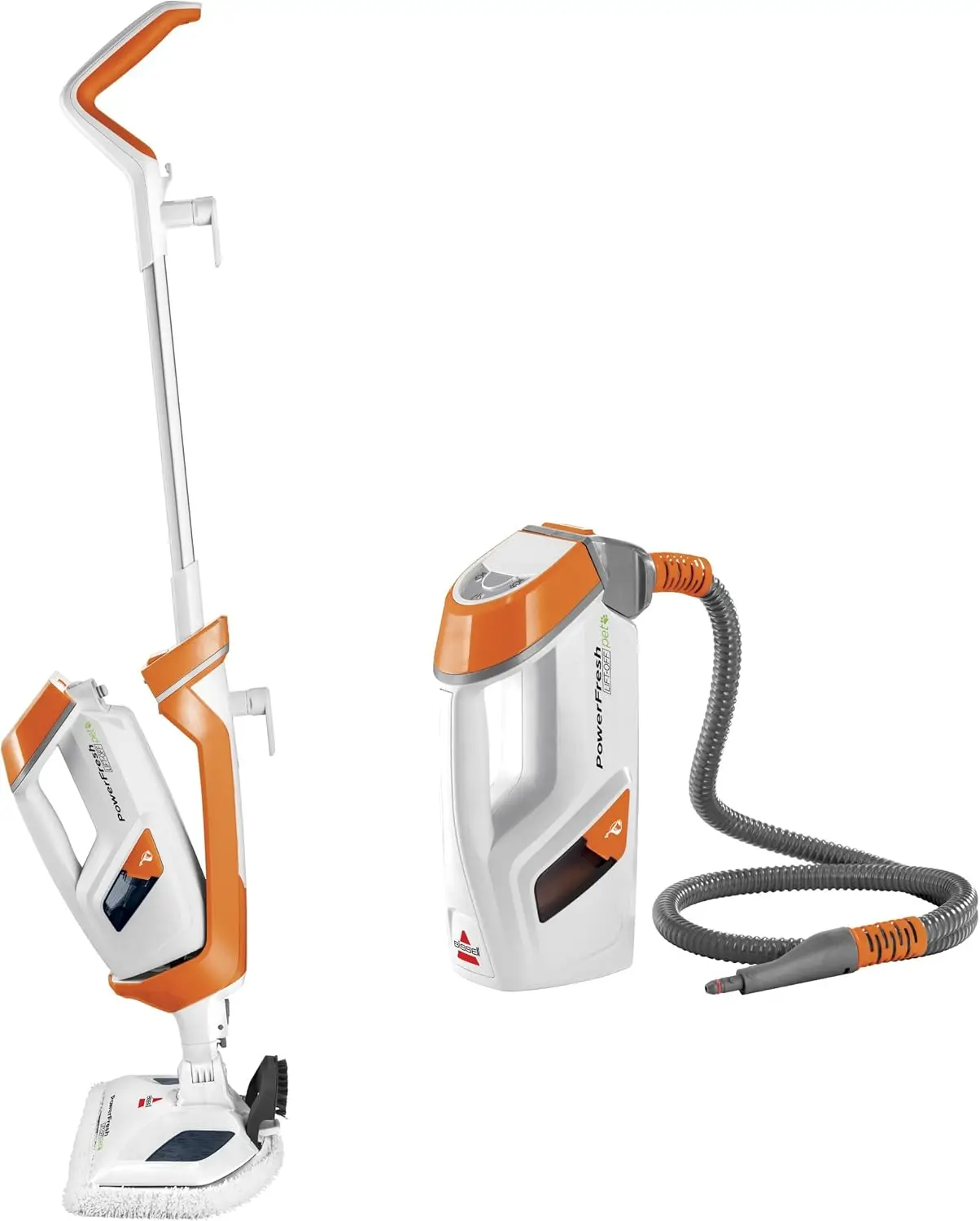 

Powerful Steam Mop for Pet Messes, Tile, Hardwood Floors - 1544A Orange Cleaner
