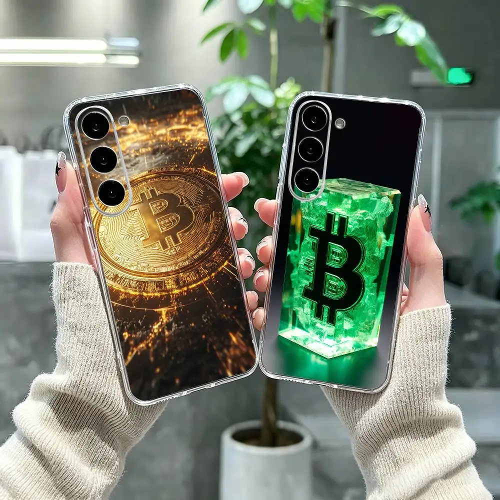 Y2K Luxury Bitcoin B  Phone Case For Samsung A71, A70, A52, A51, A40, A30, A20 Transparent Cover