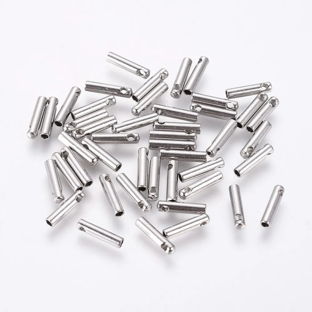 20 Pcs Stainless Steel Cord Ends Resistant Stainless Steel Cord Ends End Caps Column Buckle Clasps for Multi-Strand Bracelet