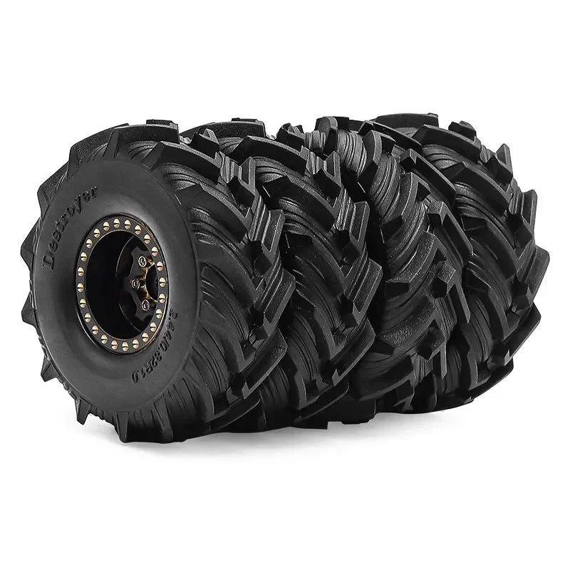 

4pcs OD 62mm 1.0" Metal Beadlock Wheel Tire Set For 1/18 RC Crawler Car TRX4M SCX24 Upgrade Parts Accessories