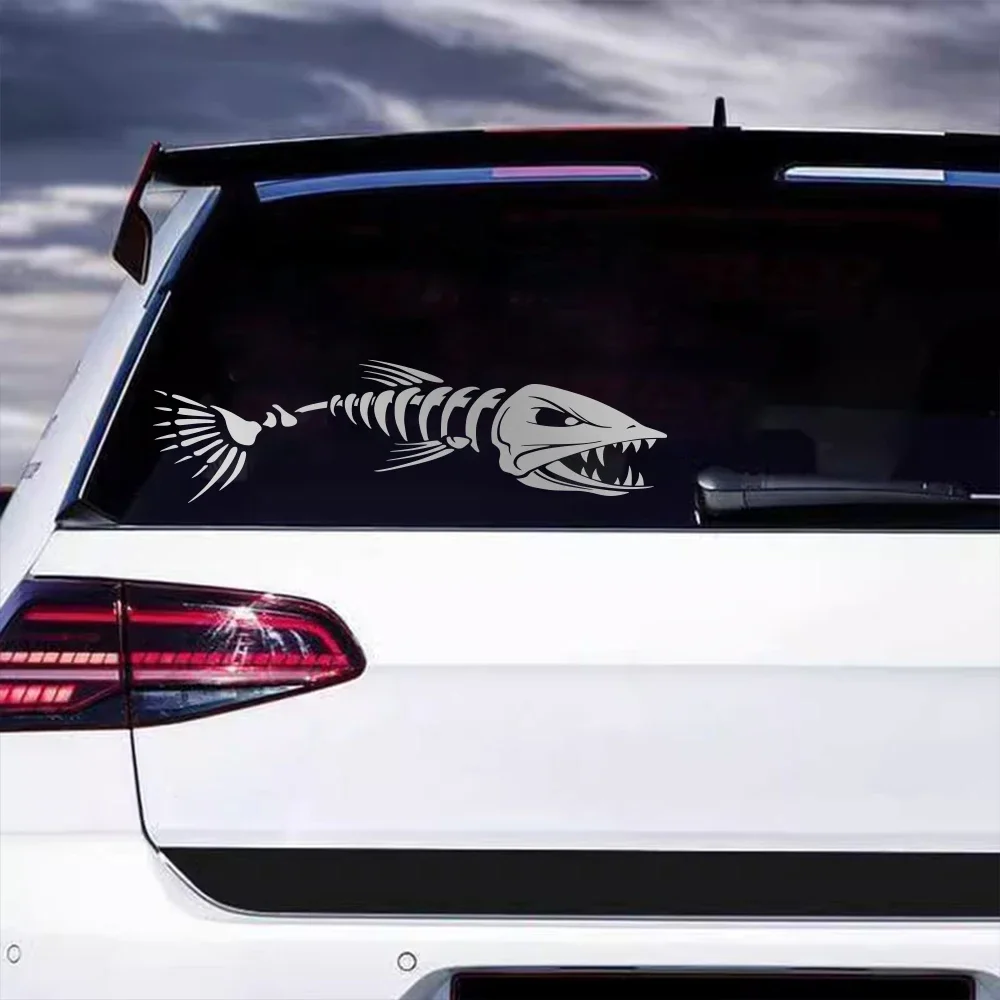 2PCS Car Stickers Creative 3D Fish Bones Stickers Personalization Waterproof Car Body Styling Decoration Vinyl Decal Accessories