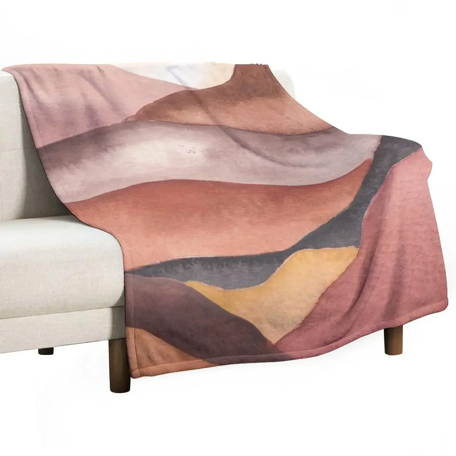 Watercolor Mountains 4 Throw Blanket for babies Stuffeds Comforter cosplay anime Flannel Luxury Thicken Blankets