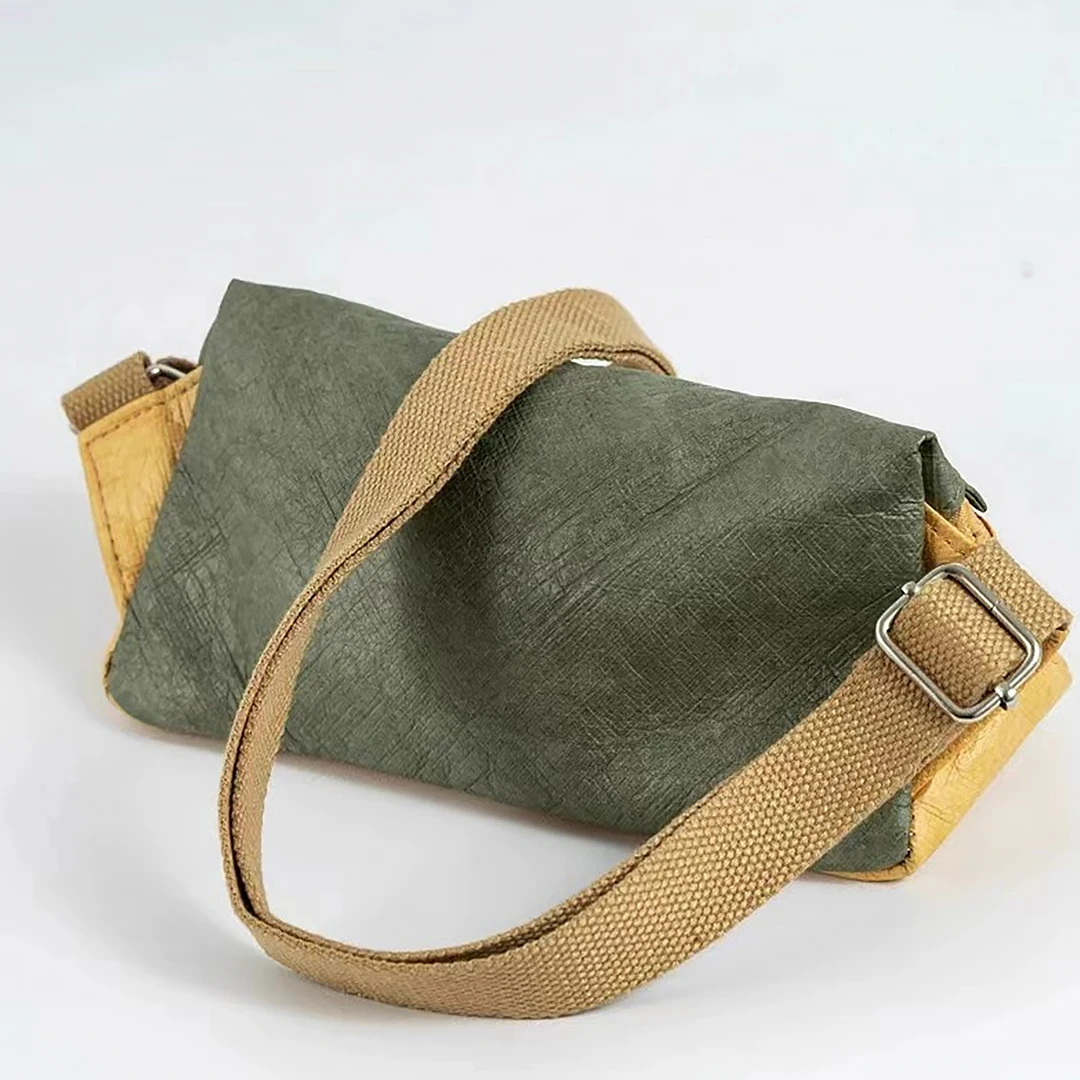 Bolsa tipo estilingue masculina, mini bolsa crossbody à prova d'água de papel dupont, bolsa triangular de cintura cruzada para passeios, uso diário tyvek