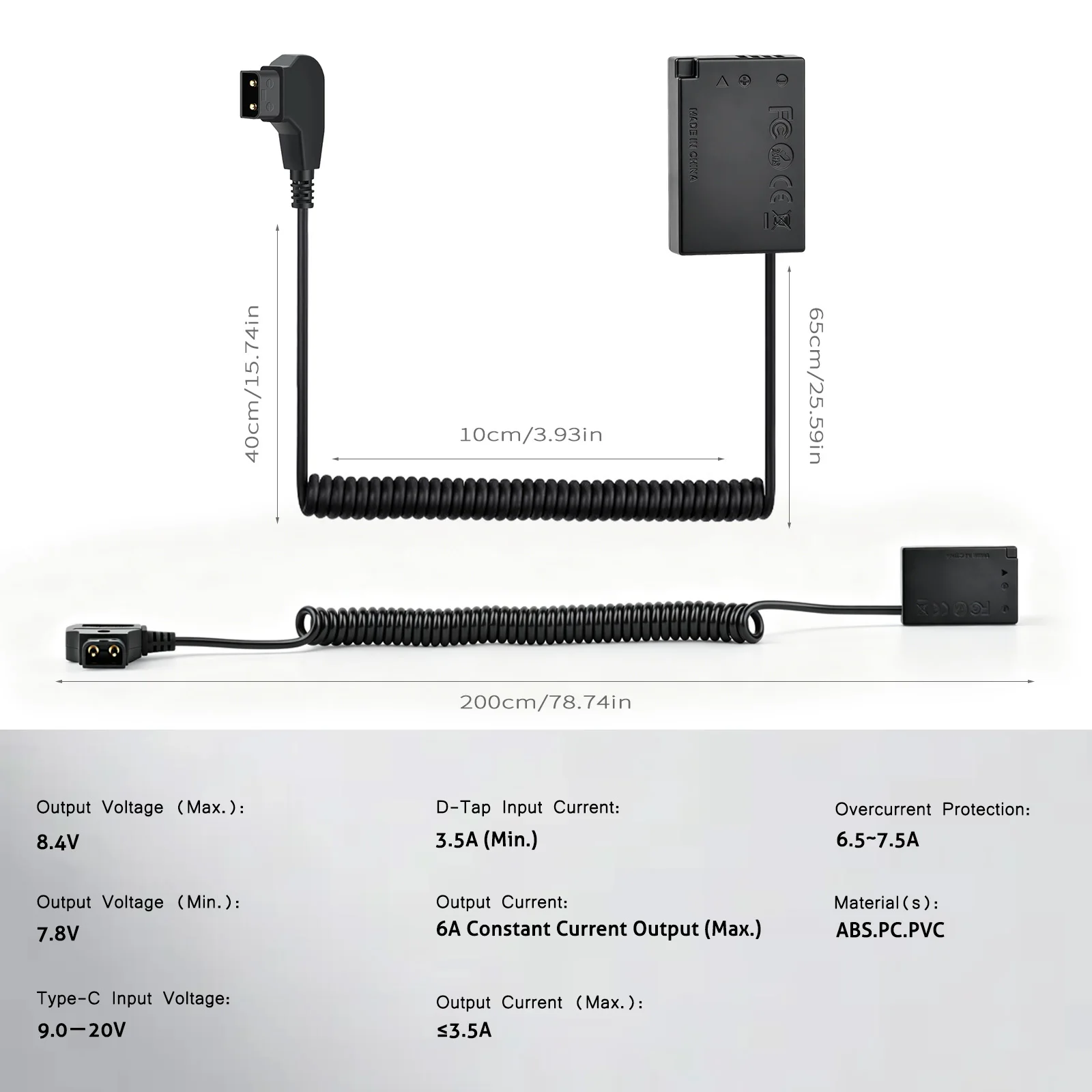 DR-E18 LP-E17 Dummy Battery D-TAP DC Coupler for Canon EOS Rebel T6i T6s T7i T8i RP SL2 SL3 R8 R10 R50 R100 77D 200D 250D 750D
