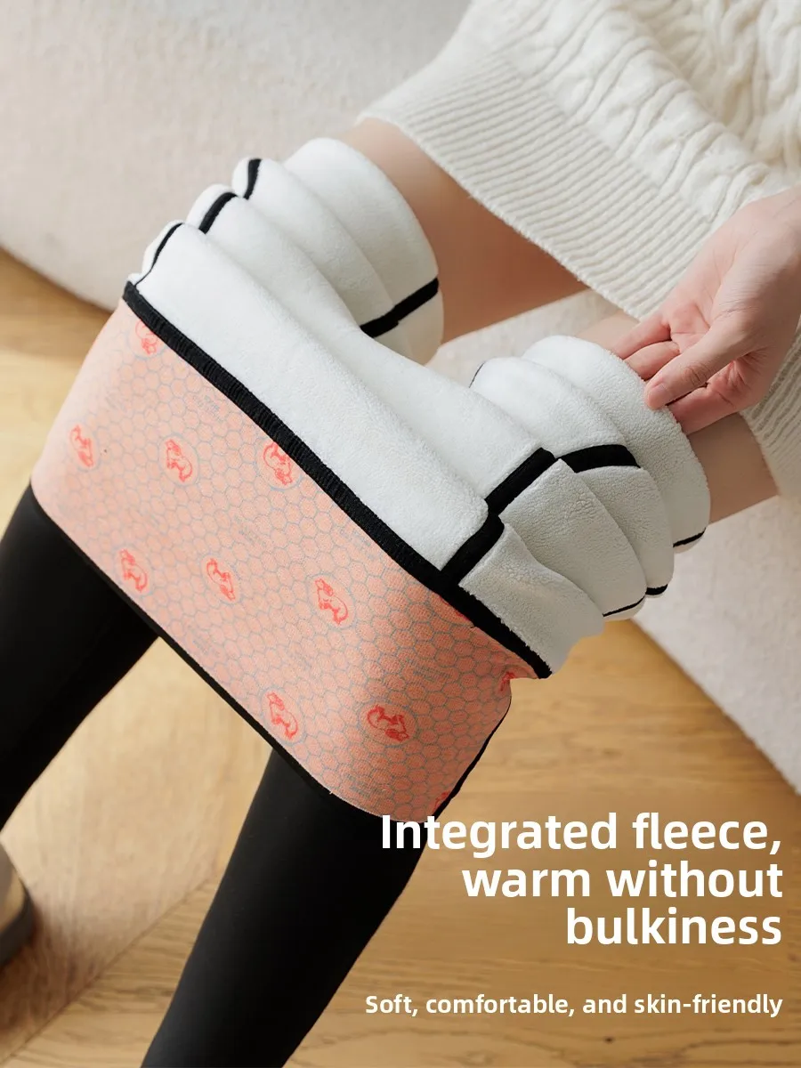 Trendy Fce Lined ark Skin Yoga Pants High Waist Hip Lifting Women's Outerwear Autumn Winter plus Size Base Layer Trousers