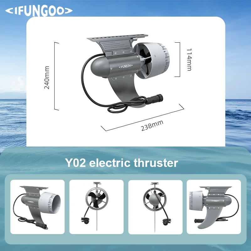 2026 Advanced FOC SUP Motor | IFUNGOO Y02 450W 10.5kg PVC Electric Fin with 799.2Wh B1 | IP68 Waterproof Ocean Use