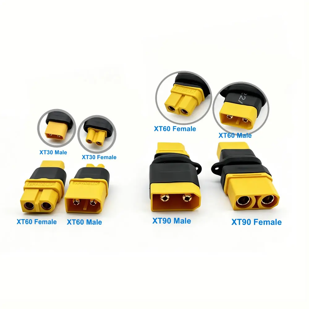T90 to XT60 Connector Conversion Adapter, XT60 to XT30 Male/Female Plugs for DIY RC Lipo Battery Control Parts Charge Cable