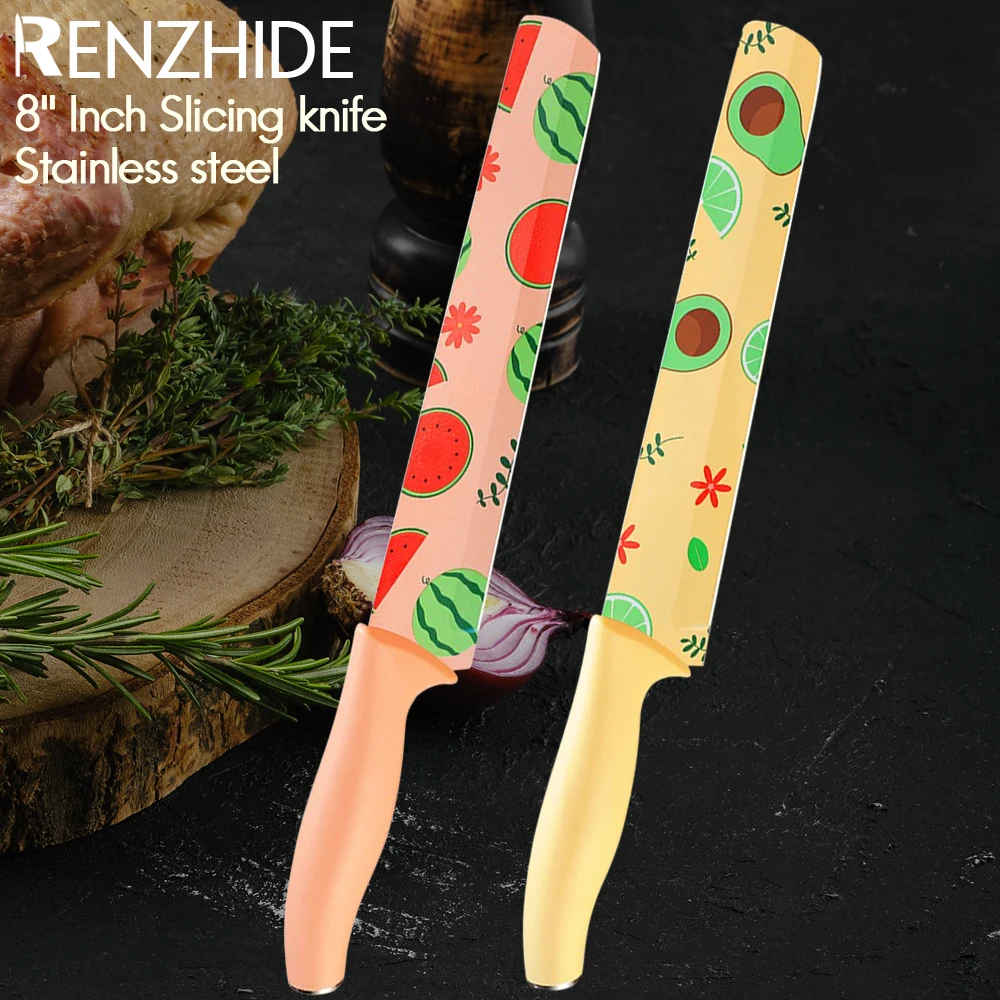 RZD 8'' Inch Slicing Stainless Steel Chef Knife Fillet Fishing Carving Nakiri Fruit Paring Vegetable Cooking Pro Tool Accessory