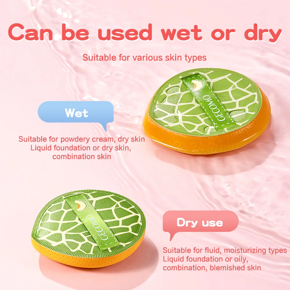 GECOMO Super Soft Fruit Powder Puff Wet And Dry Dual-use Sponge Skin-friendly Beauty Air Cushion