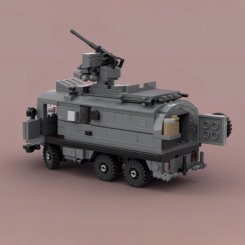 High-tech Military Vehicle Weapon Pinzgauer 718 6x6 Army Light Trucks MOC RWS Building Block Model Puzzle Toys Kid's Bricks Gift