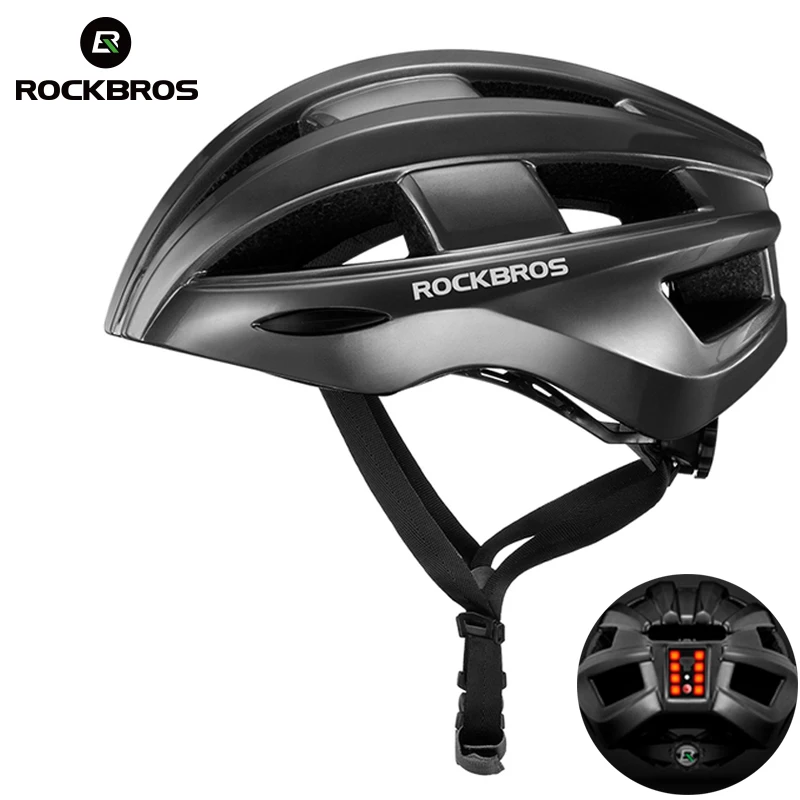 ROCKBROS Bicycle LED Rear Light Rechargeable Intergrally-molded Cycling MTB Road Bike Helmet Sport Safe Hat