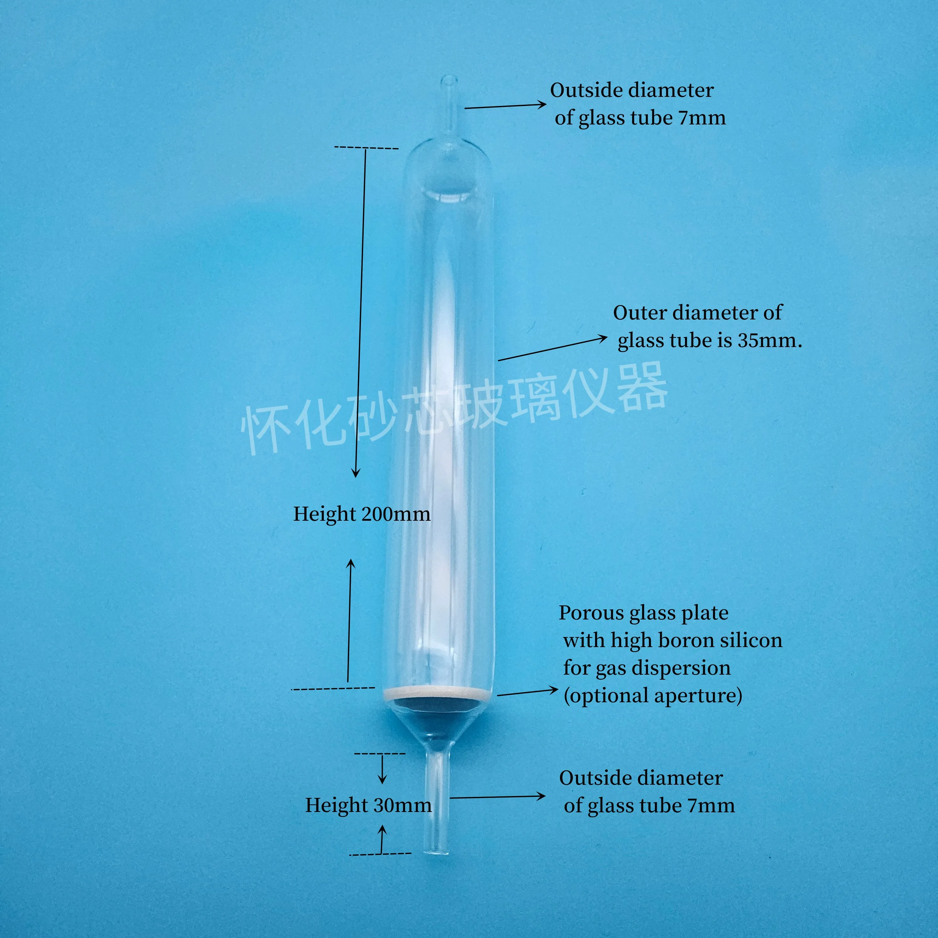 Contenedor de placa de vidrio de borosilicato poroso alto para dispersión de gas, reactor de Gas