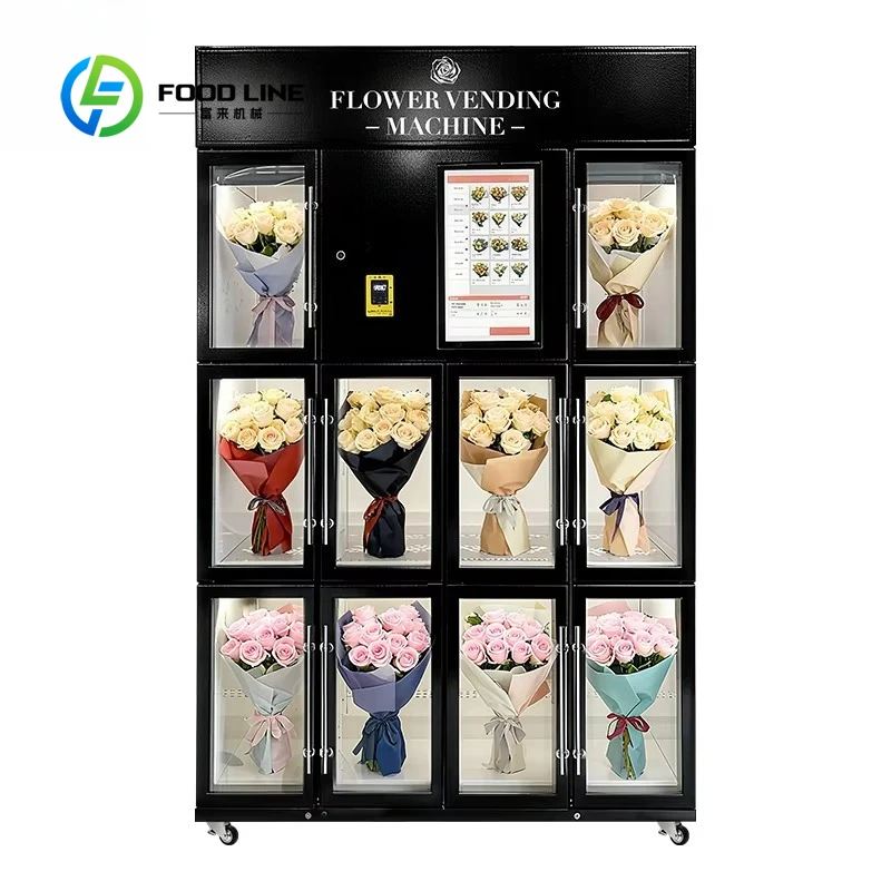 Shopping mall center flower vending machine custom own label automatic refrigerator machine