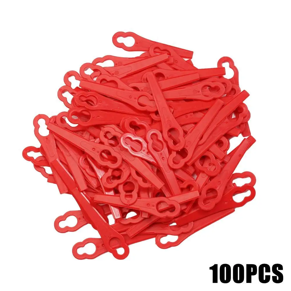 Plastic Lawn Mover Folhas, aparar máquina, faca para aparador de grama, pátio e jardim, 100pcs