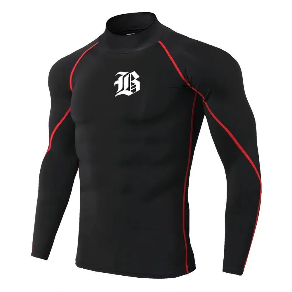 Men Sport T-shirt Quick Dry Bodybuilding Running Shirt Long Sleeve Compression Top Gym T Shirt Men Fitness Tight Men Underwear