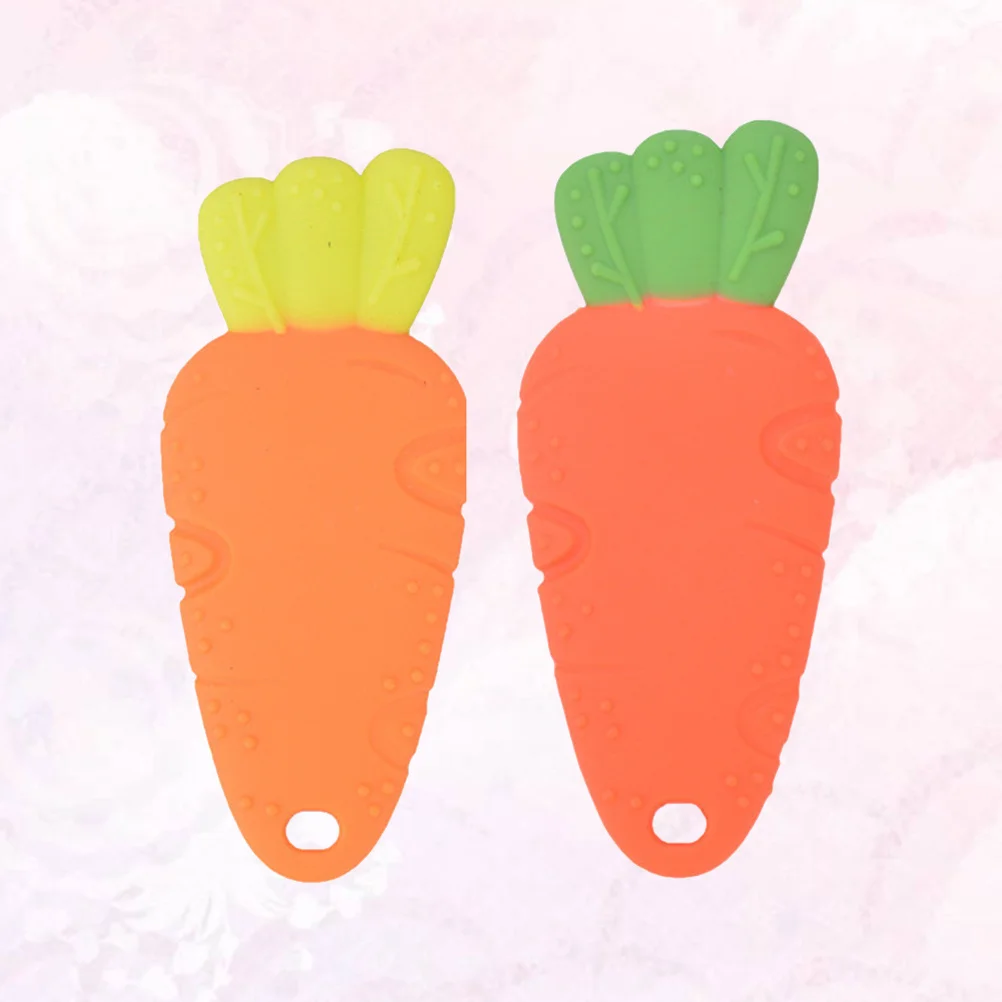 

3Pcs Silicone Baby Teething Chewing Set Radish Shape Assist Infant Teeth Massage Promote Gum Health Enhance Hand Eye