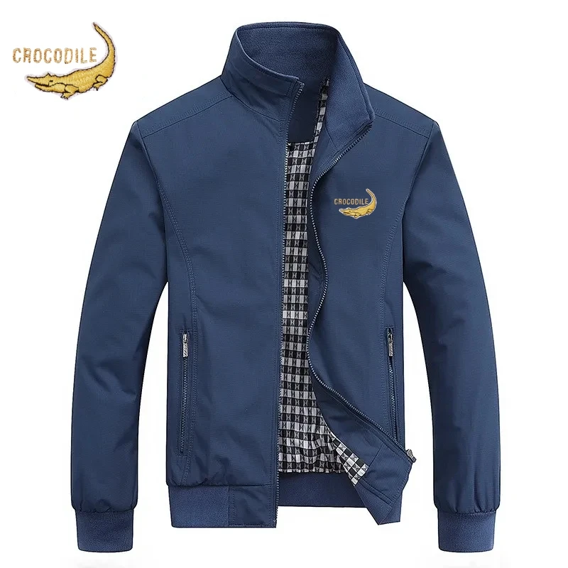 Men's High-quality Embroidered Brand Jacket, Autumn and Winter High-end Business Leisure Fashion Outdoor Sports Windproof Jacket