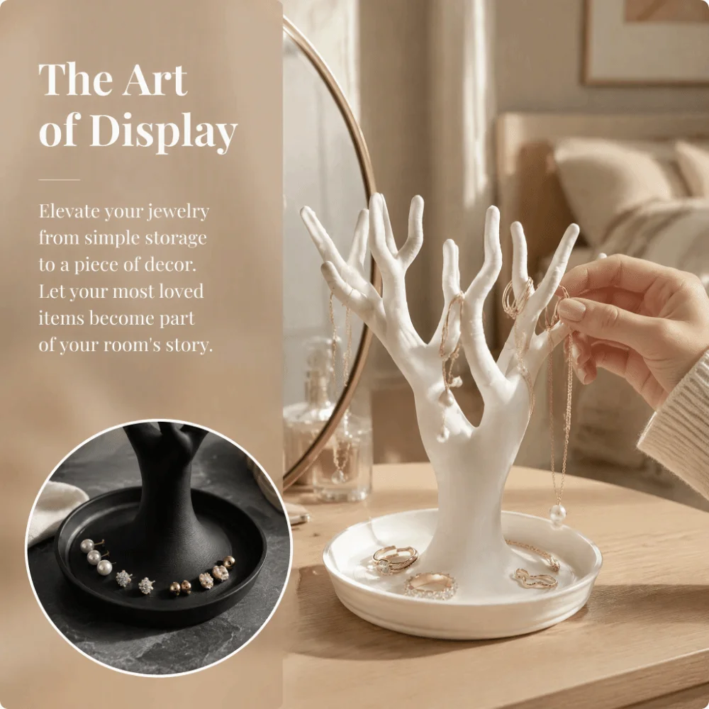 3D Printed Miscellaneous Item Storage Tray Simulated Nordic Tree-shaped Organizer Realistic Decorative Figurine
