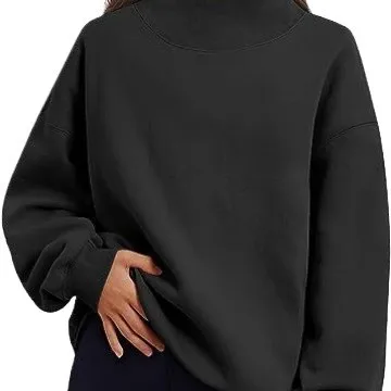 Loose Fit Casual Hoodie Regular Length Japanese Korean Casual with Regular Sleeve Ribbed Thick Long Sleeve Women Sweatshirt