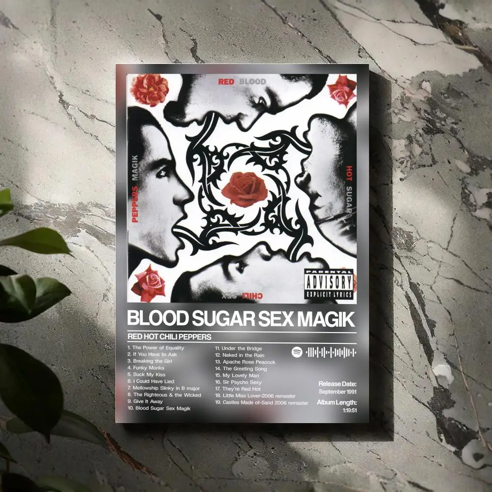 

Reds Hot Chilis Peppers Poster Prints Canvas Painting Wall Art Picture Living Room Home Decor Tracklist Music Album Cover