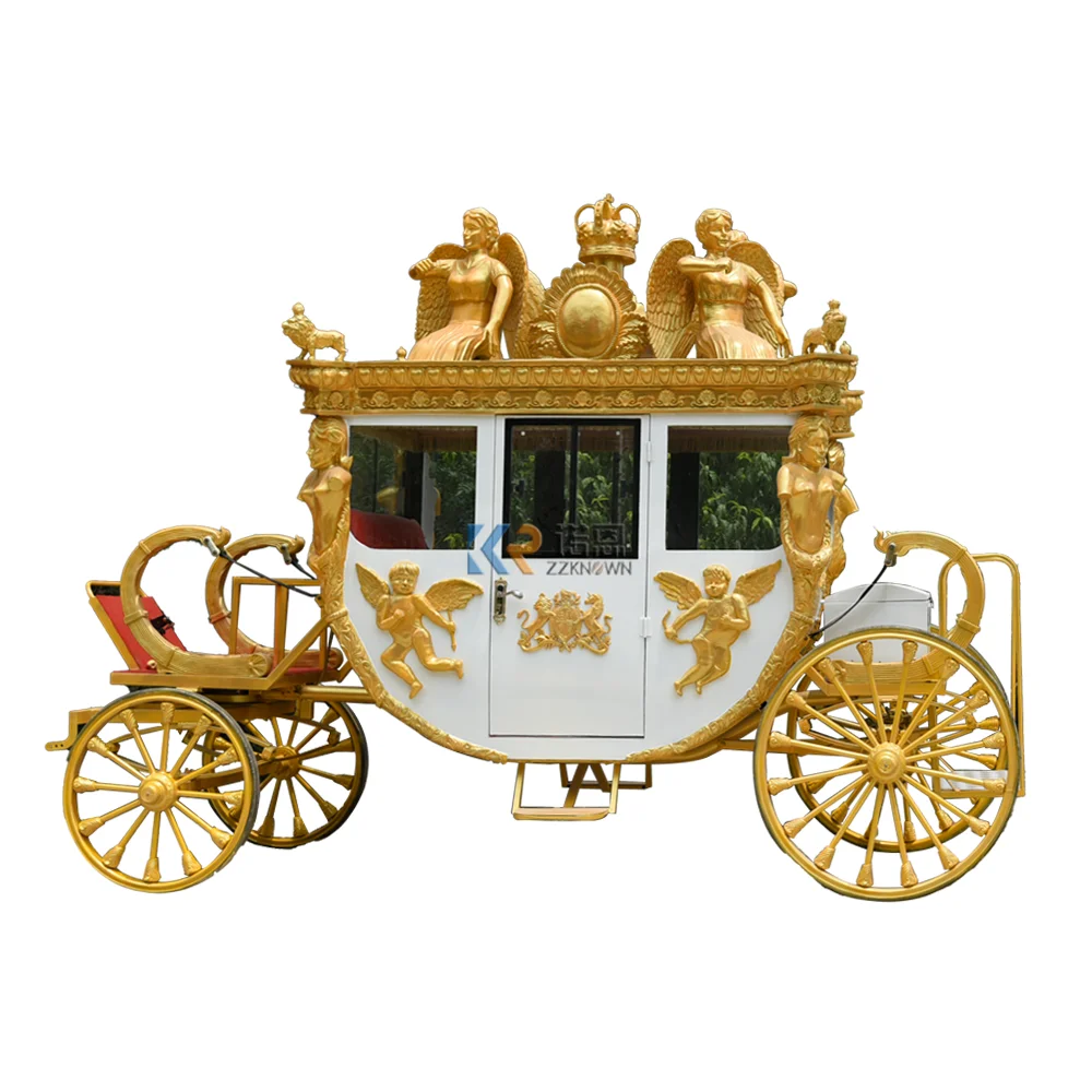 

Luxury Royal Horse Carriage Manufacturer Wedding Vehicle Wagon Deluxe Sightseeing Electric Horse Drawn Carriage for Sale